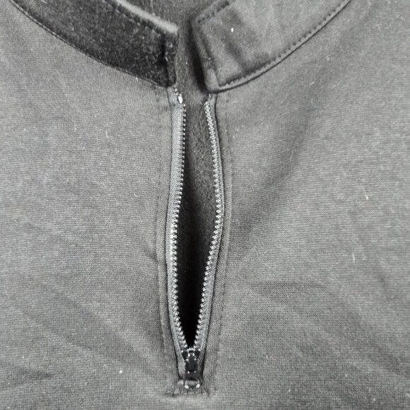 Black Mens 7XL Pullover Half-Zip Sweatshirt Polyester Blend Relaxed Fit - Picture 3 of 7